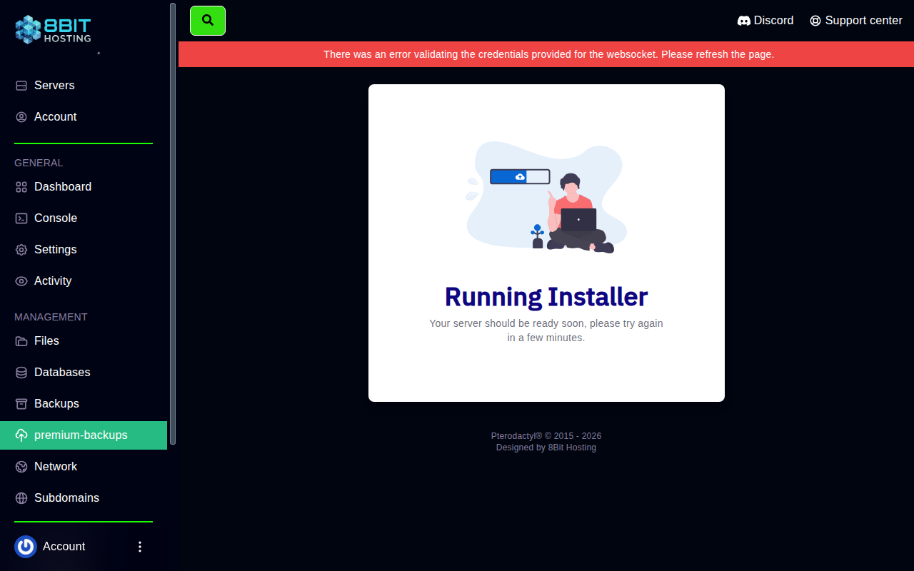 Snapshot list with restore button