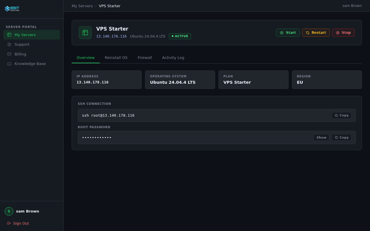 Server detail overview