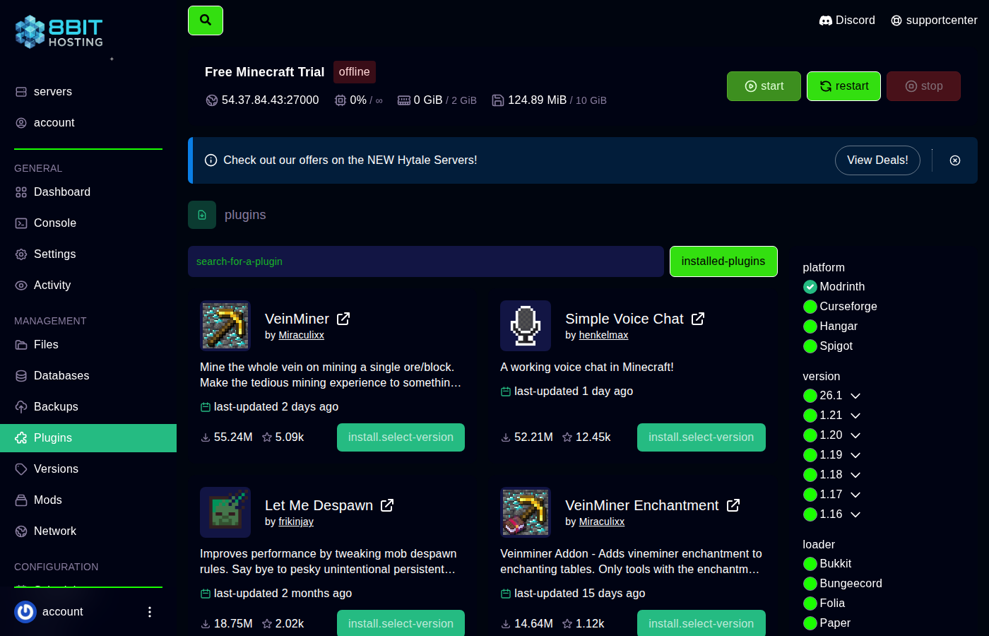 Panel screenshot