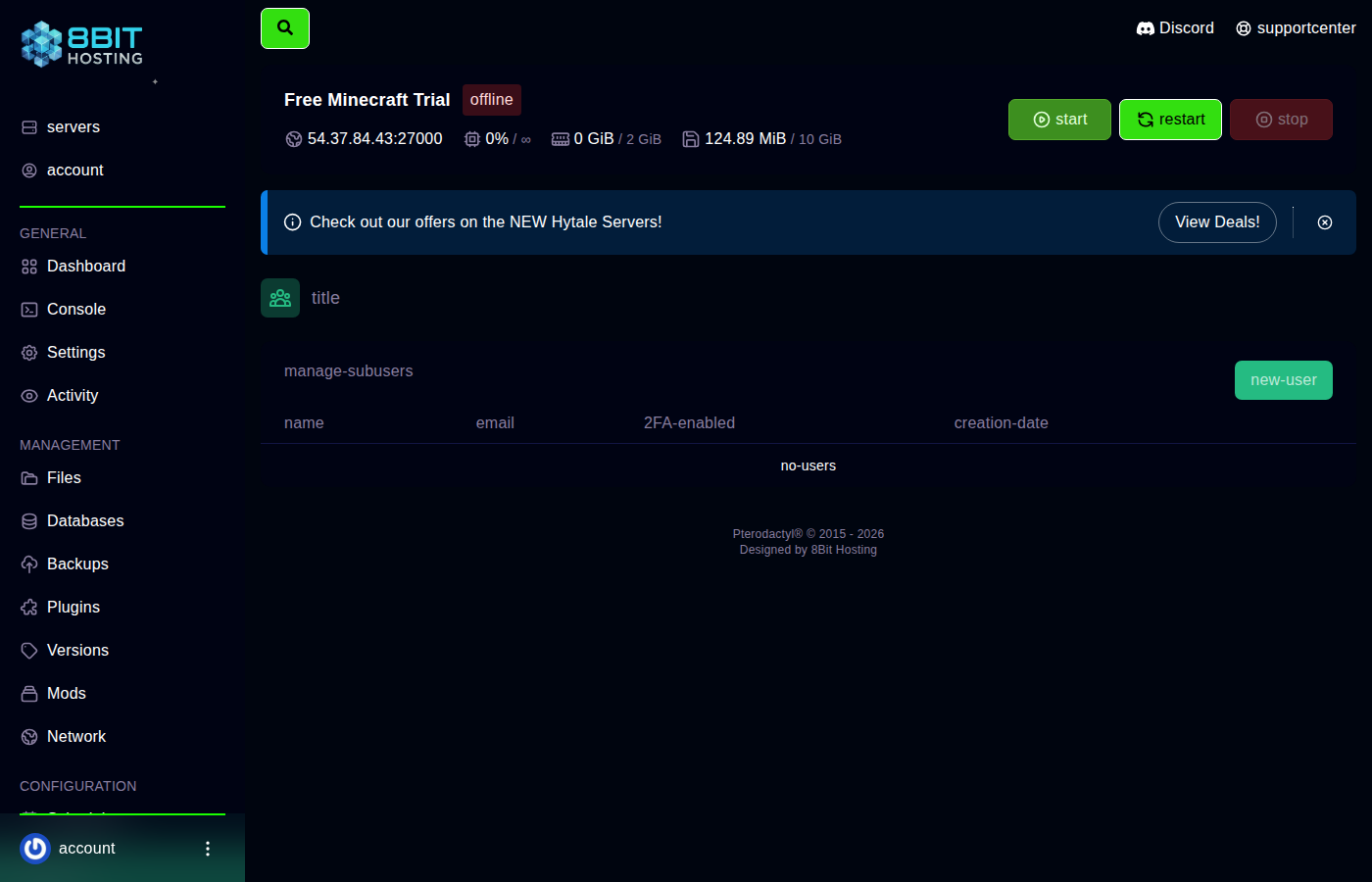 Panel screenshot